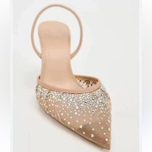 Zara Tan Heels with Pointed Toe and Slingback